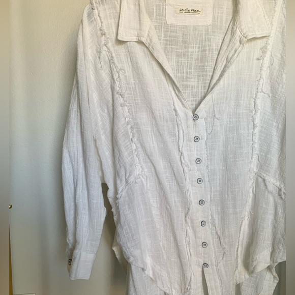 Free People Linen Like Flowy Button Down - Picture 3 of 7